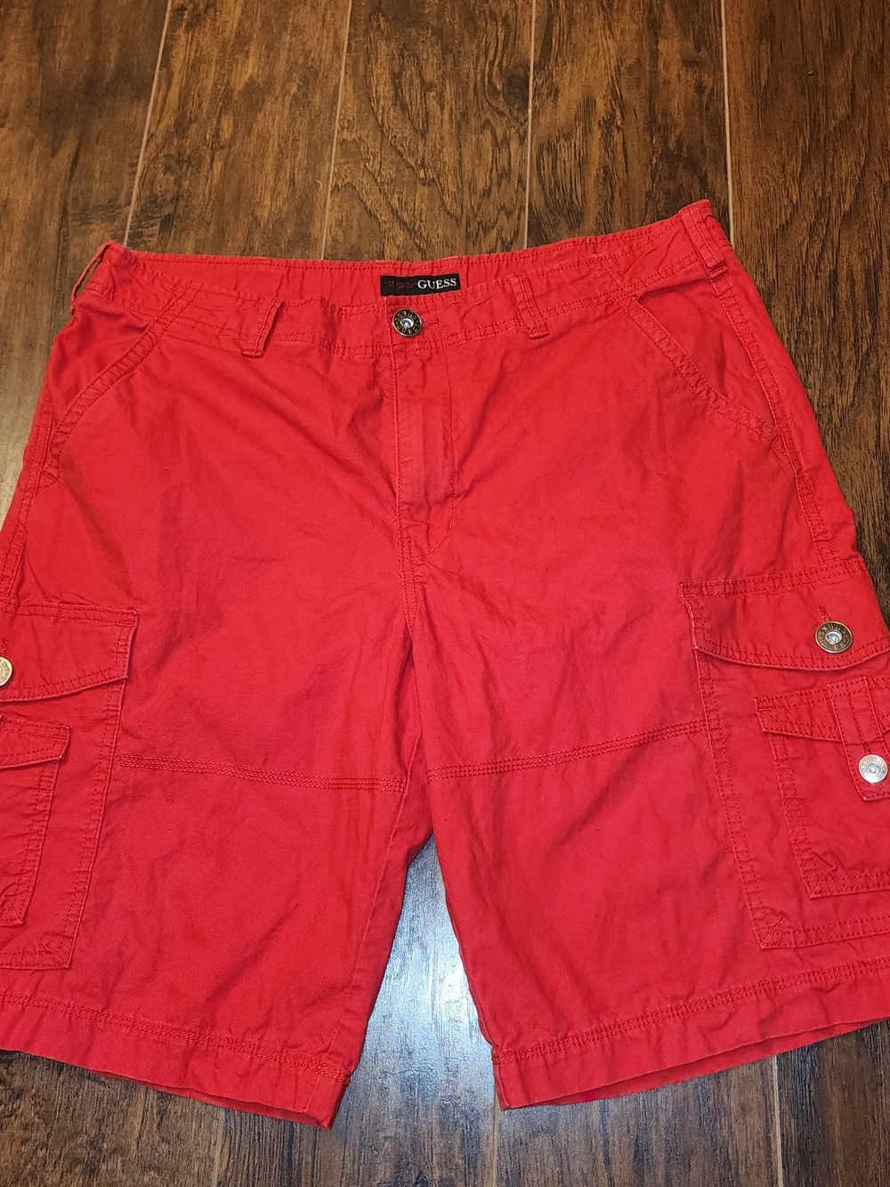 Guess Men's Red Cargo Shorts